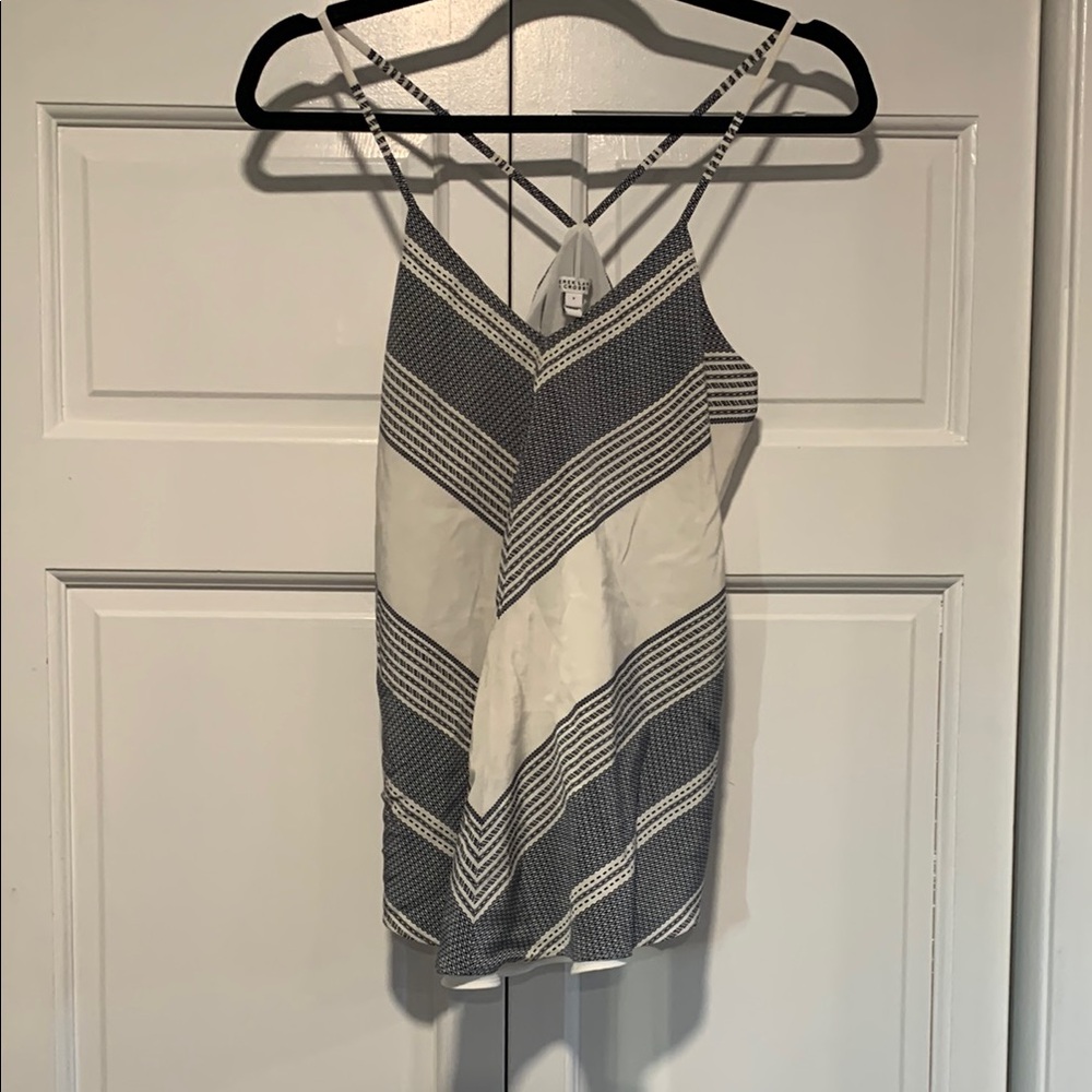 Derek Lam 10 Crosby Women's Striped Top - Navy and White size 2